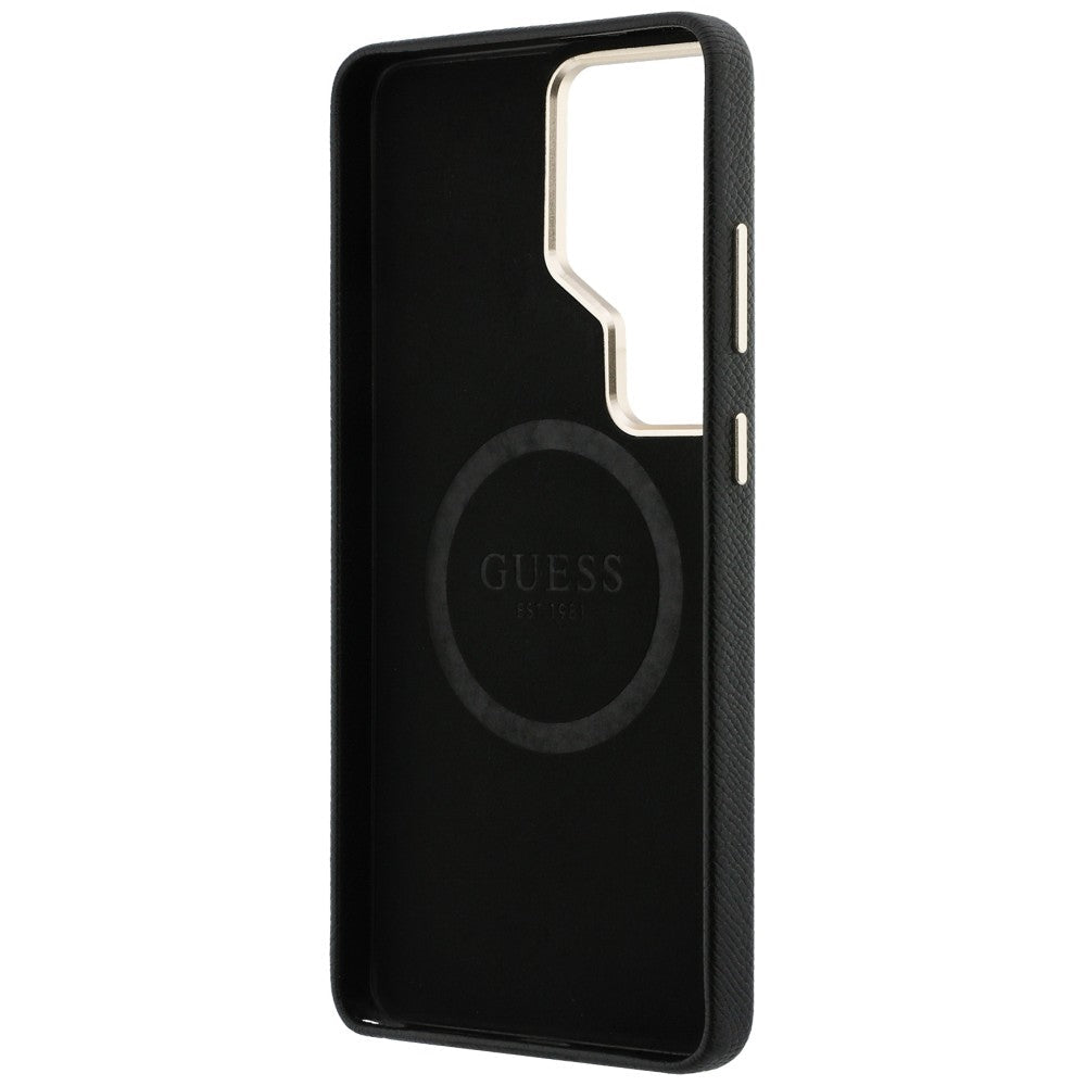 Guess Samsung Galaxy S26 Ultra - Σκληρή Θήκη με Πλαίσιο Σιλικόνης - Rhinestone Round Logo MagSafe - Black