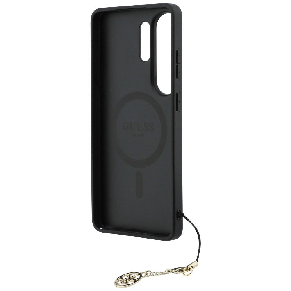 Guess Samsung Galaxy S26 Ultra - Θήκη με Επένδυση Συνθετικού Δέρματος και MagSafe - 4G Classic Logo Charm MagSafe - Pink