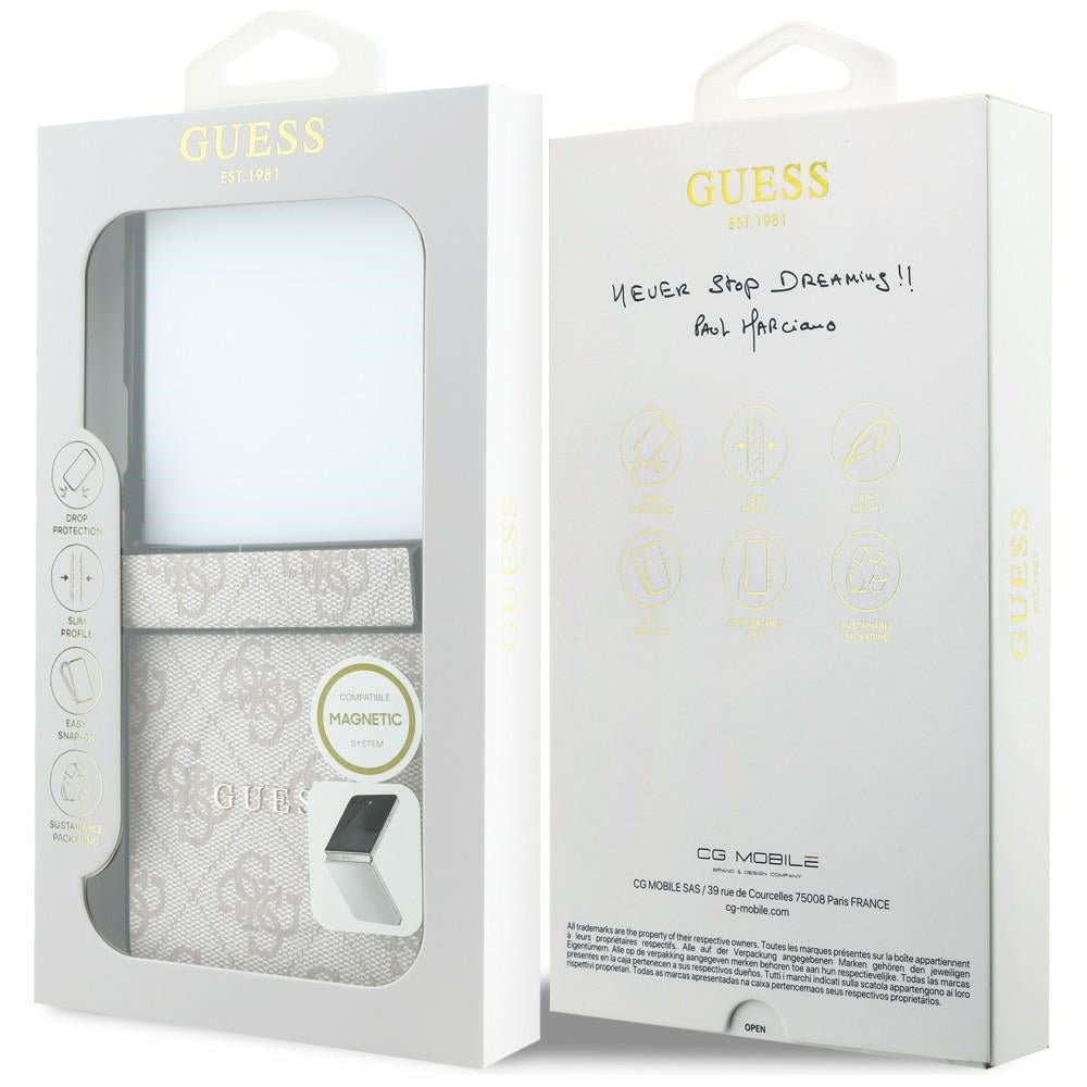 Guess Samsung Galaxy Z Flip8 - Σκληρή Θήκη MagSafe με Πλαίσιο Σιλικόνης και Επένδυση Συνθετικού Δέρματος - 4G Classic MagSafe - Pink