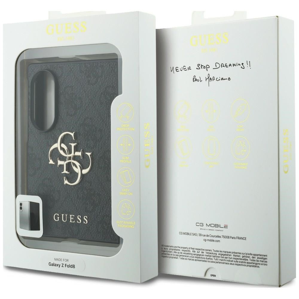 Guess Samsung Galaxy Z Fold8 - Σκληρή Θήκη με Επένδυση από Οικολογικό Δέρμα - Big 4G Logo - Black