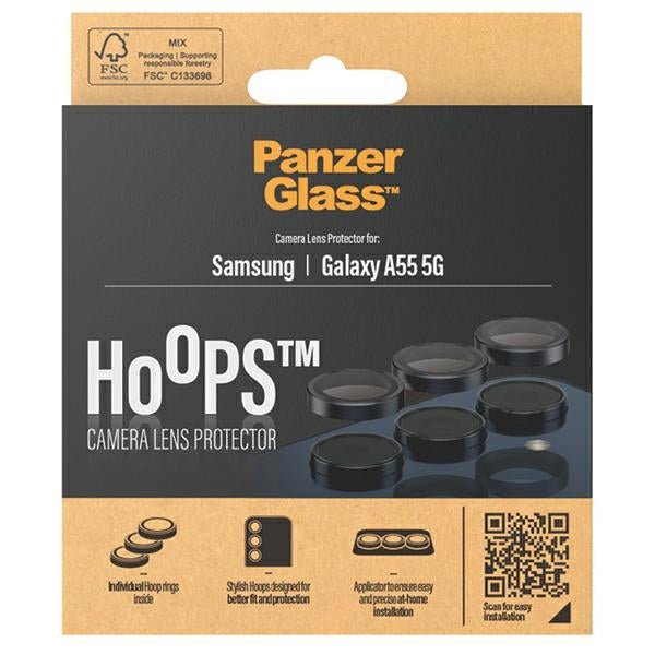 PanzerGlass Samsung Galaxy A55 5G Hoops Camera Lens Protector Αντιχαρακτικό Γυαλί για την Κάμερα - Black