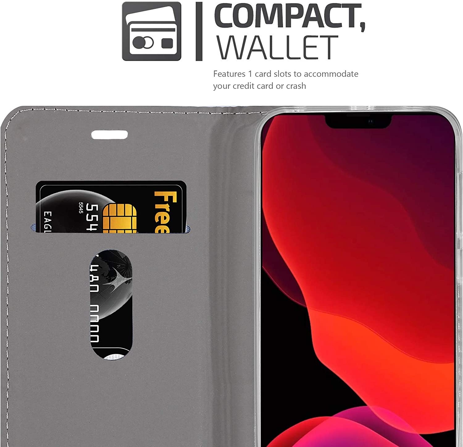 Cadorabo iPhone 12 Pro Max Θήκη Βιβλίο Stand - Dark Blue - Black