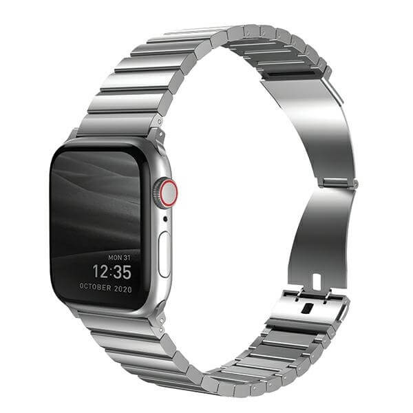 Uniq Λουράκι Apple Watch 2 / 3 / 4 / 5 / 6 / 7 / 8 / 9 / SE / SE 2 / Ultra / Ultra 2 - 42 / 44 / 45 / 49 mm Strova από Ανοξείδωτο Ατσάλι - Sterling Silver