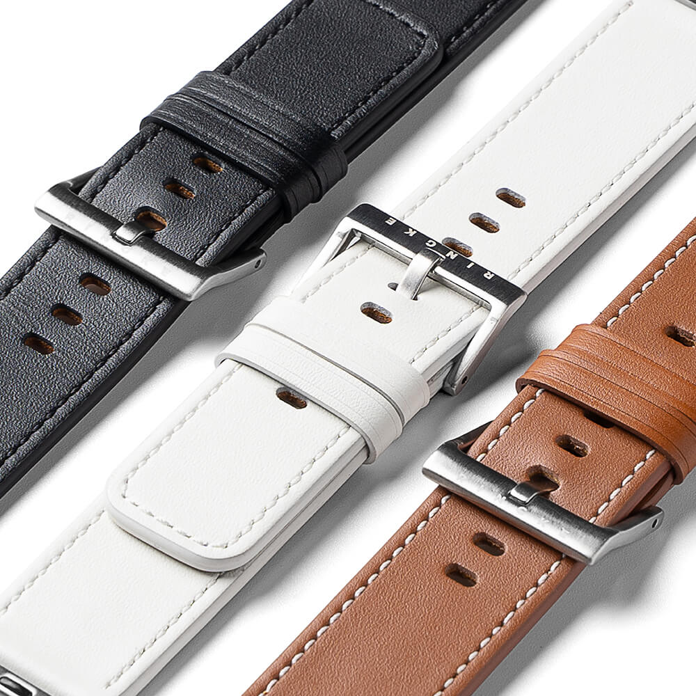 Ringke Λουράκι Apple Watch 2 / 3 / 4 / 5 / 6 / 7 / 8 / 9 / SE / SE 2 / ULTRA 1 / ULTRA 2 - 42 / 44 / 45 / 49 mm Leather One Basic Bold Δερμάτινο Λουράκι - Black