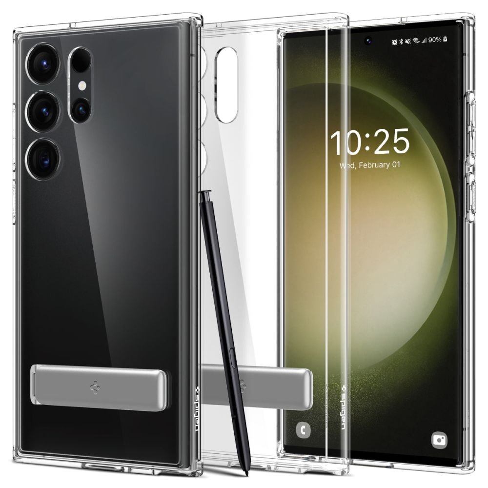 Spigen Samsung Galaxy S23 Ultra - Ultra Hybrid S Σκληρή Θήκη με Πλαίσιο Σιλικόνης - Crystal Clear