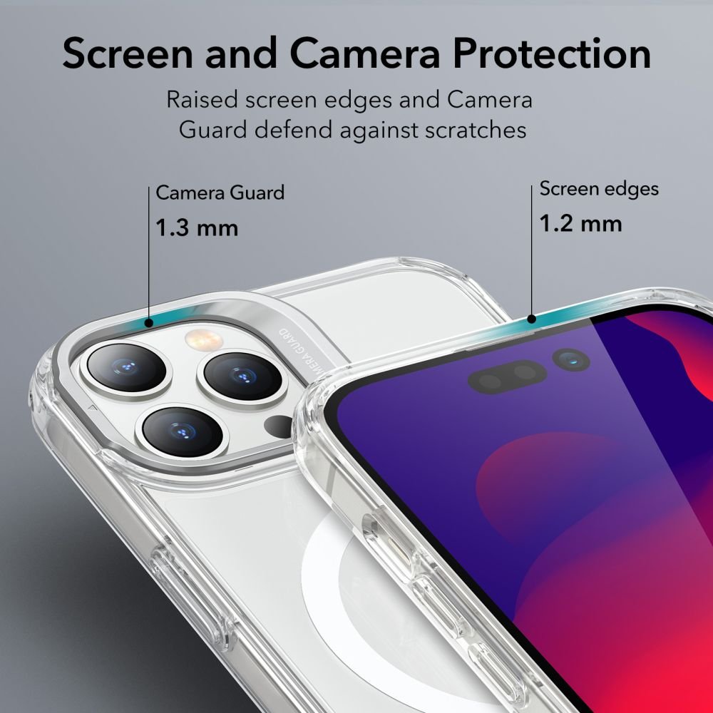 ESR iPhone 14 Pro Classic Kickstand Halolock MagSafe Σκληρή Θήκη με Πλαίσιο Σιλικόνης και Stand - Διάφανη