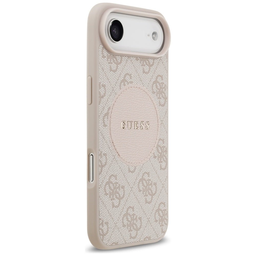 Guess iPhone Air - 4G Circle Classic Logo MagSafe - Θήκη με Επένδυση Συνθετικού Δέρματος - Pink - GUHMP17MP4PGRSGP
