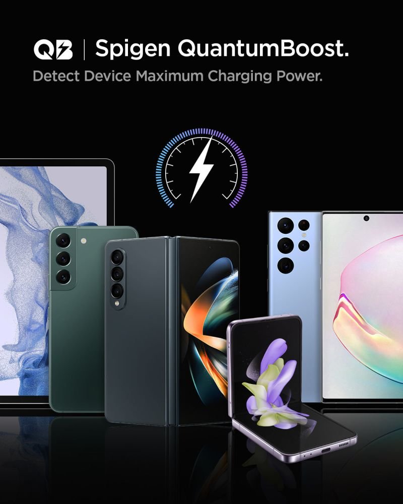 Spigen PC2200 Arcstation Φορτιστής Αυτοκινήτου Γρήγορης Φόρτισης με 2 Θύρες Type - C 45W και 30W QC - Black