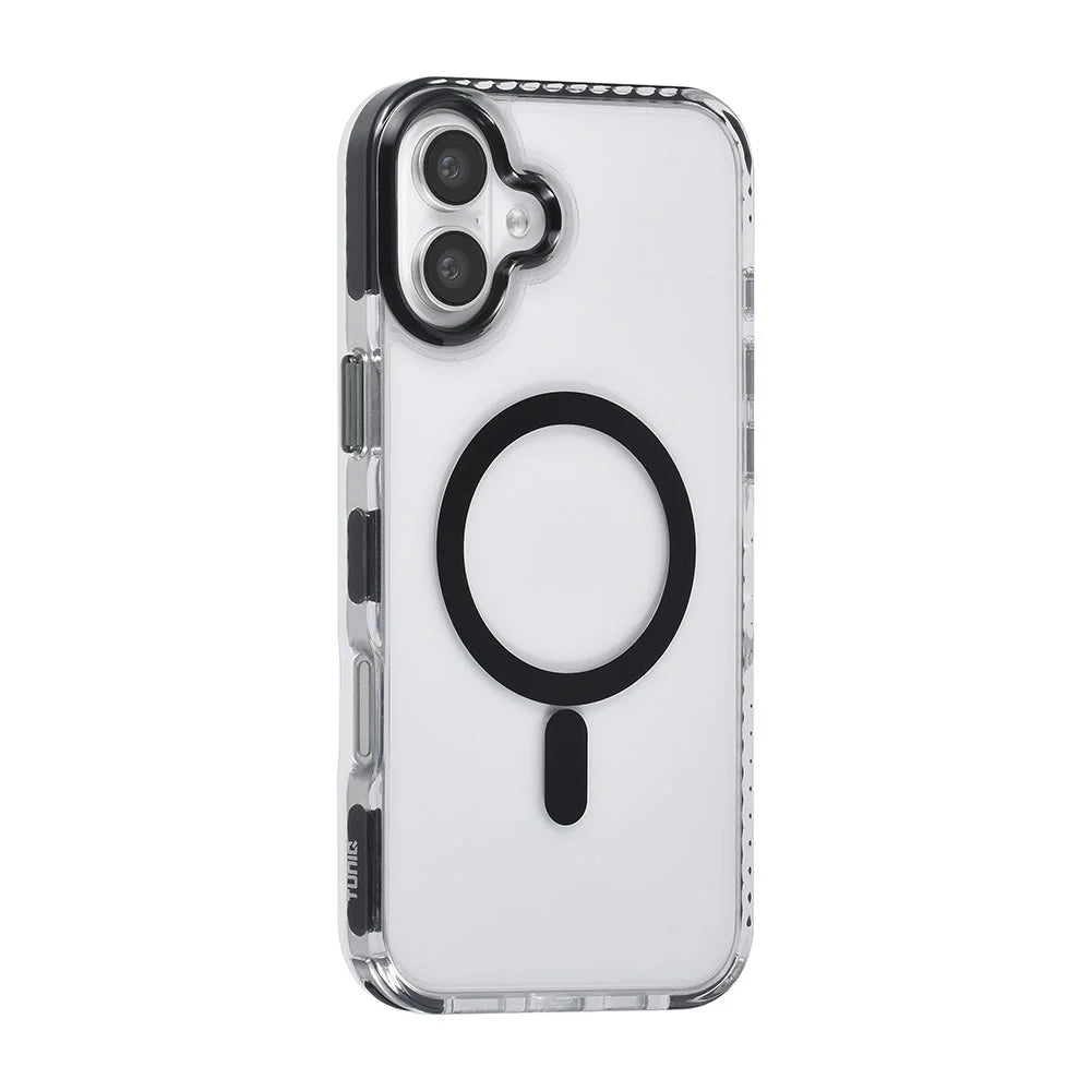 Tuniq iPhone 16 Plus - MagSafe Σκληρή Θήκη με Πλαίσιο Σιλικόνης και Λουράκι - Διάφανη / Black