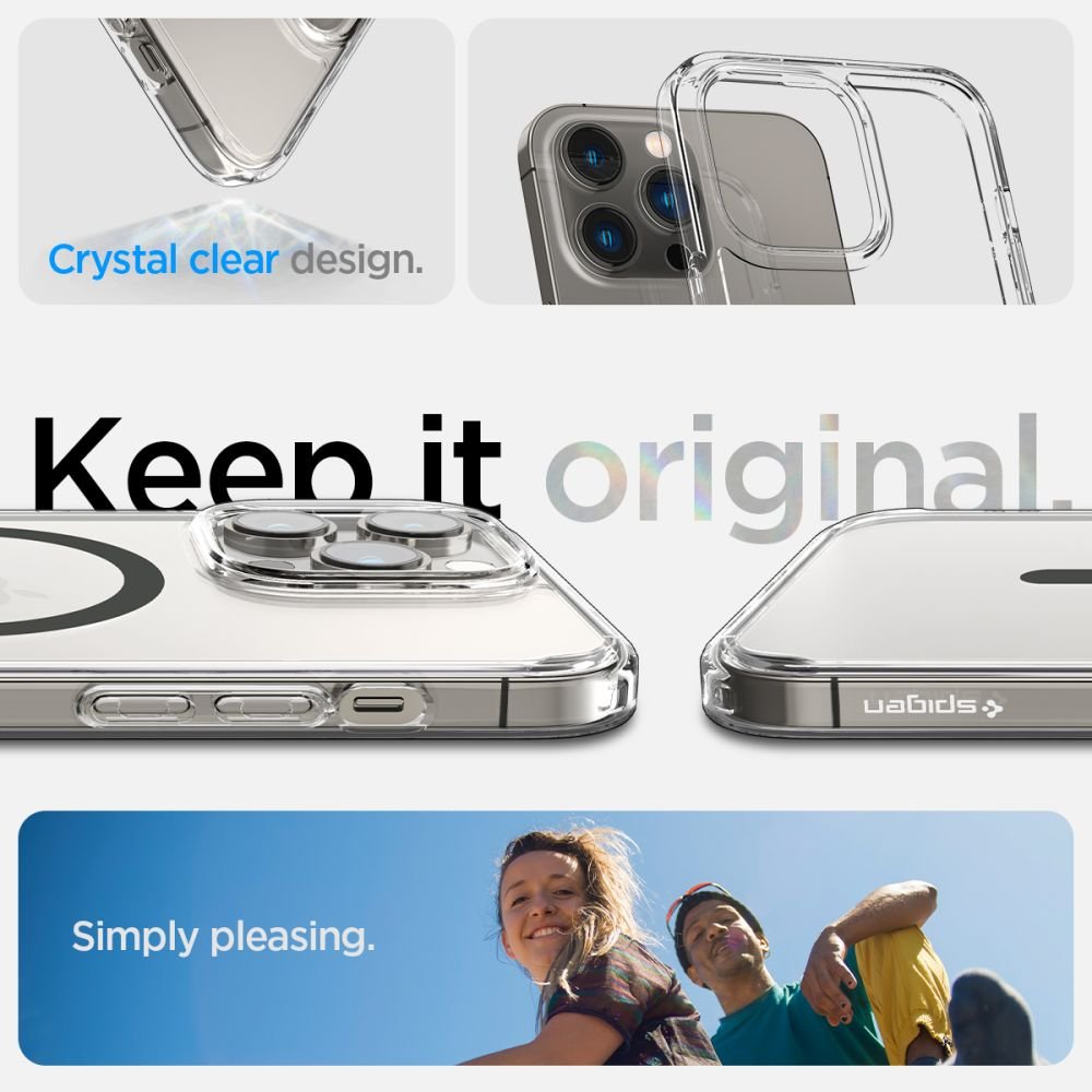 Spigen iPhone 14 Pro Max Ultra Hybrid Mag Σκληρή Θήκη με Πλαίσιο Σιλικόνης Και MagSafe - Graphite / Διάφανη