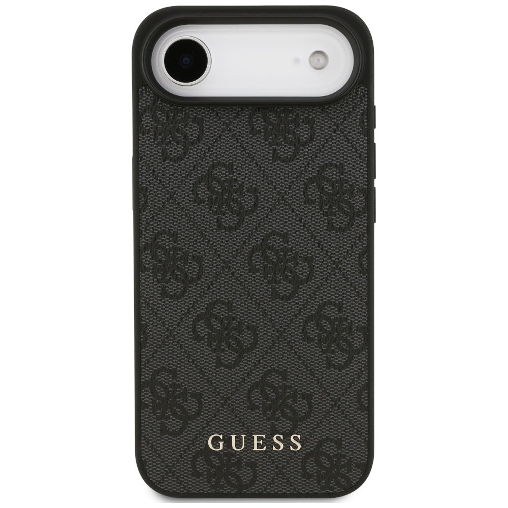 Guess iPhone Air - 4G Classic - Σκληρή Θήκη με Πλαίσιο Σιλικόνης και Επένδυση Συνθετικού Δέρματος - Black - GUHCP17MG4GFGR