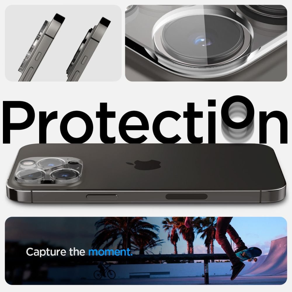Spigen iPhone 14 Pro / 14 Pro Max Aparatu Optik.TR Αντιχαρακτικό Γυαλί για την Κάμερα - 2 Τεμάχια - Διάφανο
