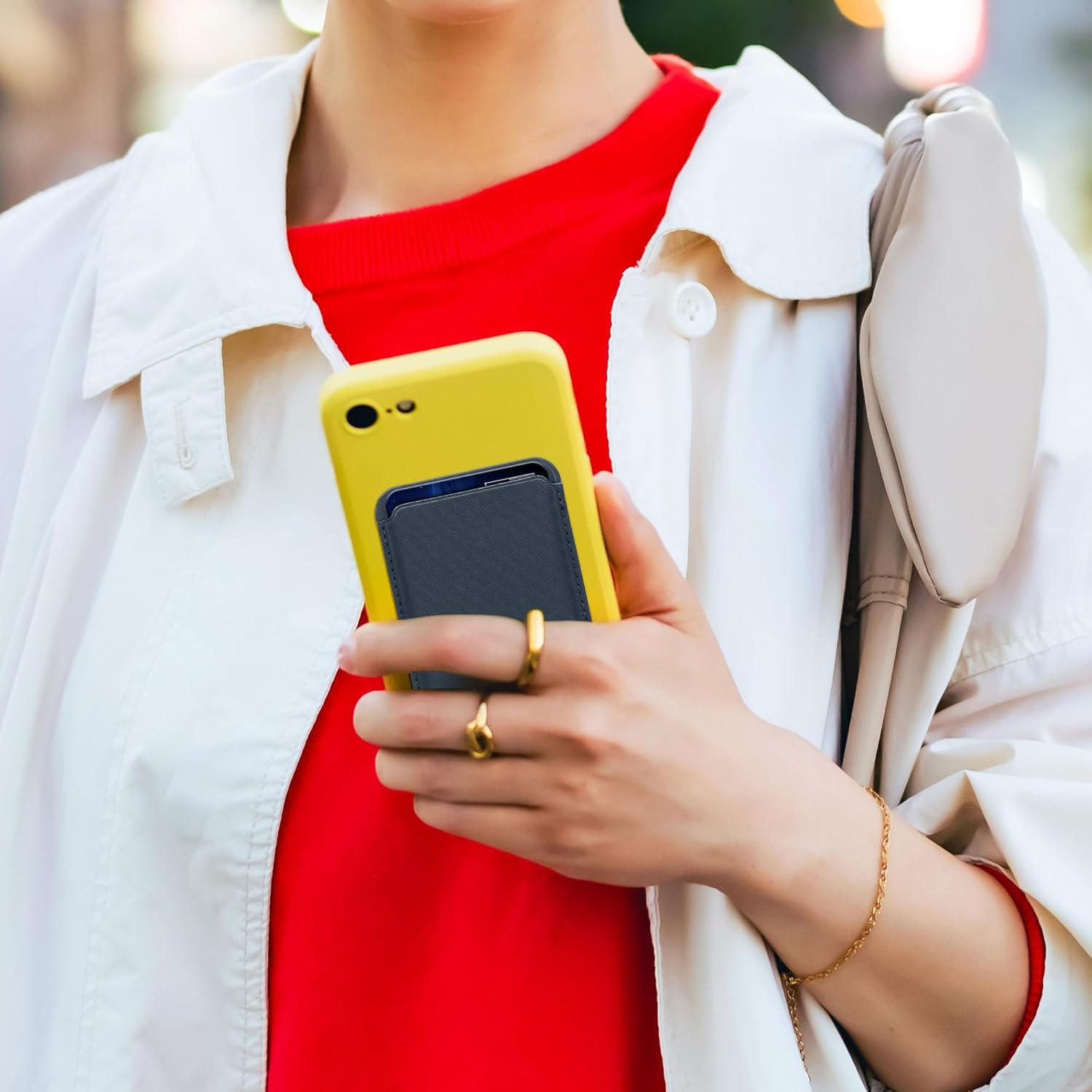 KW iPhone Μαγνητική Θήκη για Πιστωτικές Κάρτες από Συνθετικό Δέρμα - Caribbean Blue