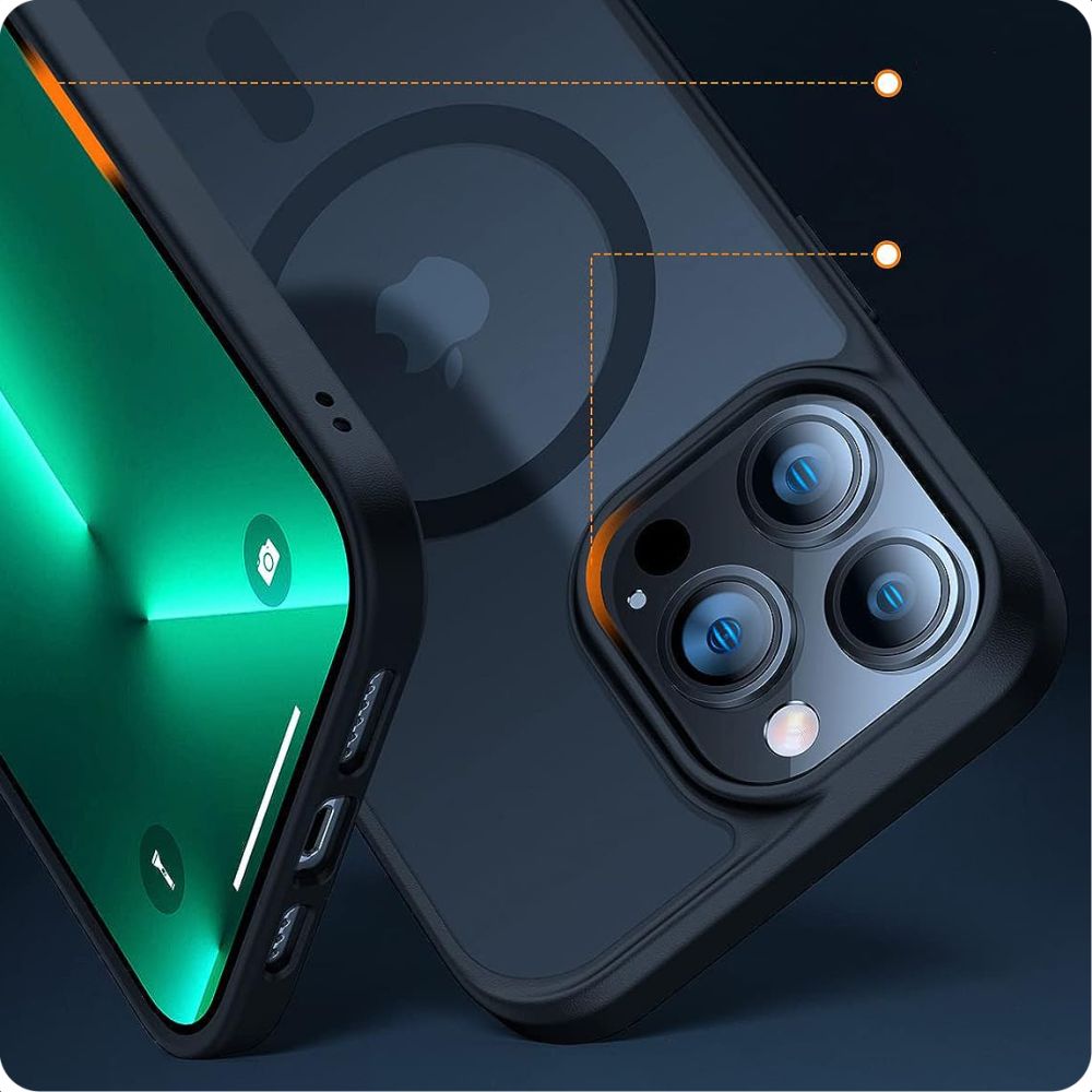 Tech - Protect iPhone 15 Pro Max MagMat Σκληρή Θήκη με Πλαίσιο Σιλικόνης και MagSafe - Black / Διάφανη