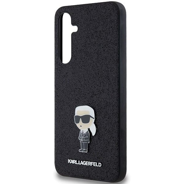 Karl Lagerfeld Samsung Galaxy A55 5G - Fixed Glitter Ikonik Logo Metal Pin - Σκληρή Θήκη με Πλαίσιο Σιλικόνης - Black - KLHCSA55GKNPSK