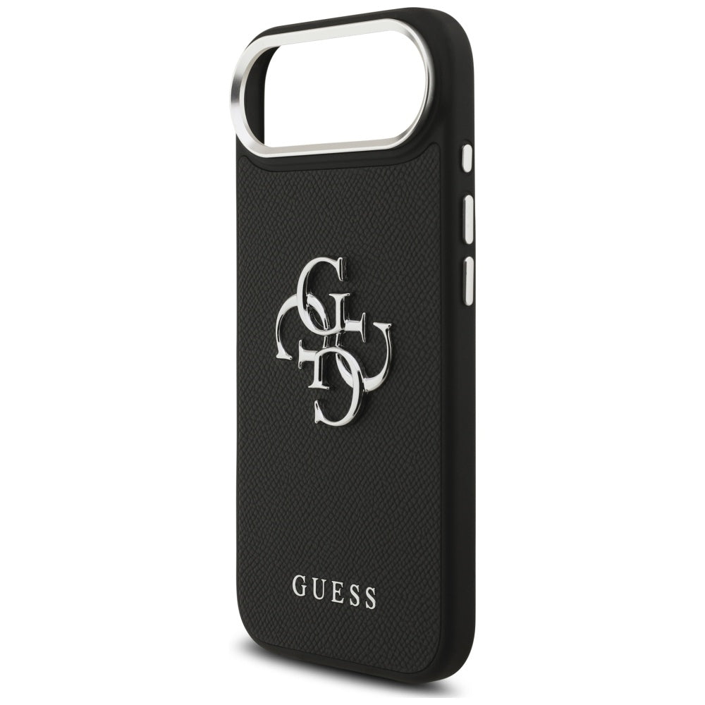 Guess iPhone Air - Grained Big 4G Classic Logo - Σκληρή Θήκη με Επένδυση από Οικολογικό Δέρμα - Black - GUHCP17MPG4SMCEK