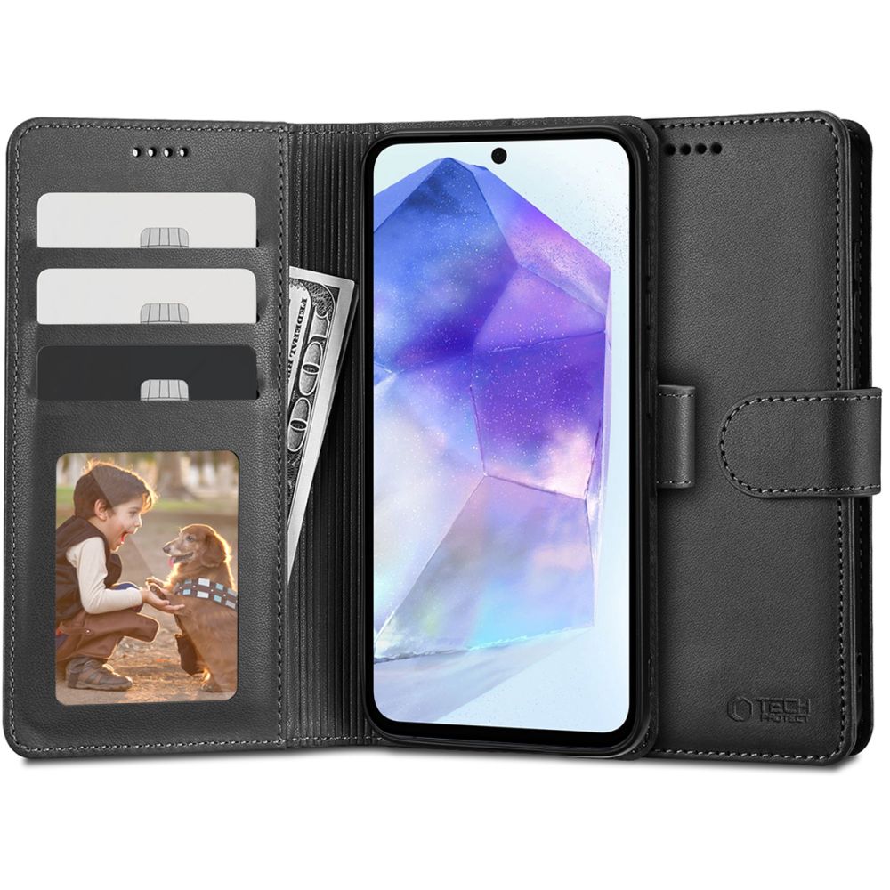 Tech - Protect Samsung Galaxy A55 5G Θήκη Πορτοφόλι Stand από Δερματίνη - Black