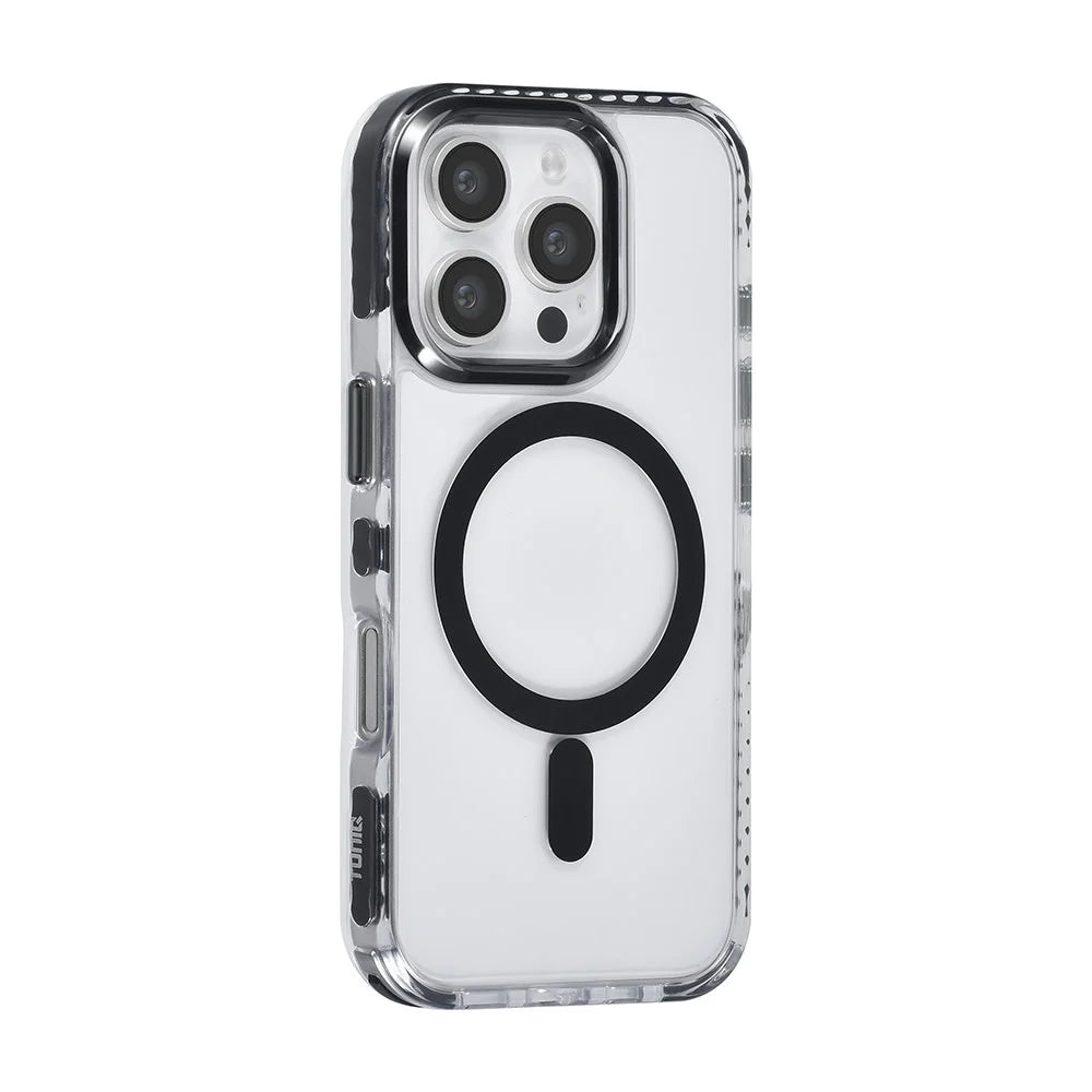 Tuniq iPhone 16 Pro - MagSafe Σκληρή Θήκη με Πλαίσιο Σιλικόνης και Λουράκι - Διάφανη / Black