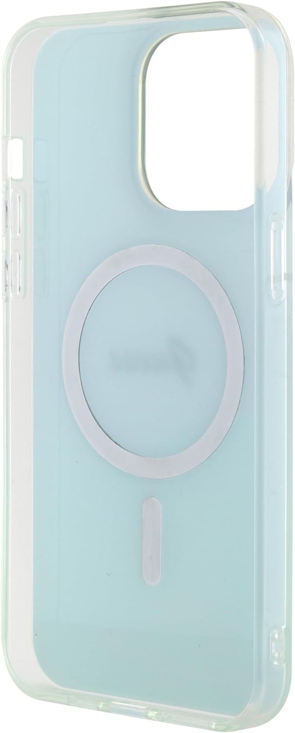 Guess iPhone 15 Pro IML Iridescent MagSafe Σκληρή Θήκη με Πλαίσιο Σιλικόνης και MagSafe - Turquoise - GUHMP15LHITSP