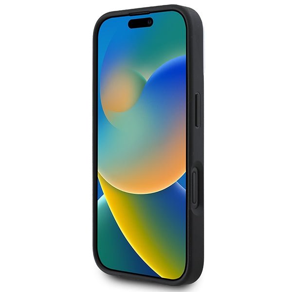 DKNY iPhone 16 Plus - Checkered Pattern - MagSafe Σκληρή Θήκη με Επένδυση Συνθετικού Δέρματος - Black