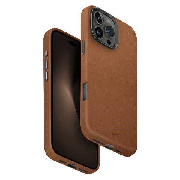 Uniq iPhone 16 Pro Max Lyden MagClick Σκληρή Θήκη με Επένδυση Συνθετικού Δέρματος και MagSafe - Caramel
