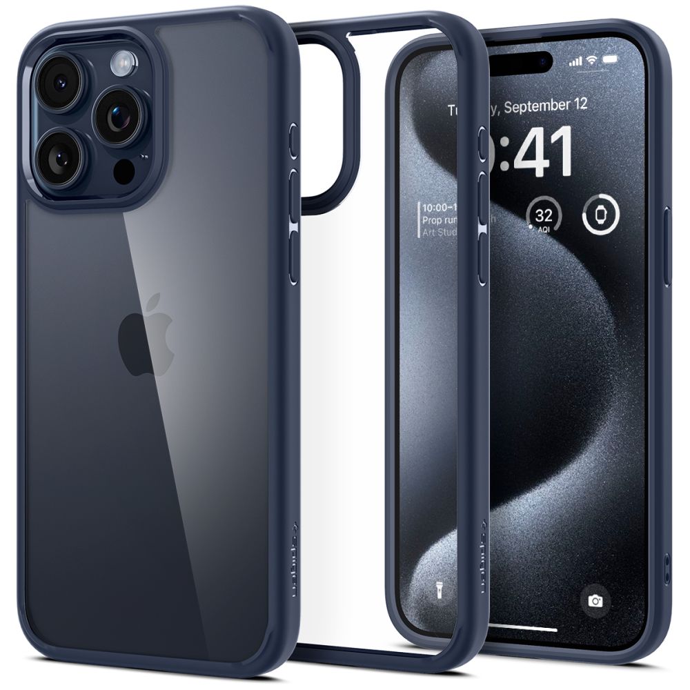 Spigen iPhone 15 Pro Max Ultra Hybrid Σκληρή Θήκη με Πλαίσιο Σιλικόνης - Navy Blue