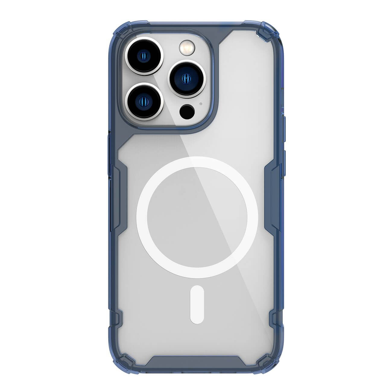 Nillkin iPhone 15 Pro Nature Pro Magnetic - Σκληρή Θήκη με Πλαίσιο Σιλικόνης και MagSafe - Διάφανη / Blue