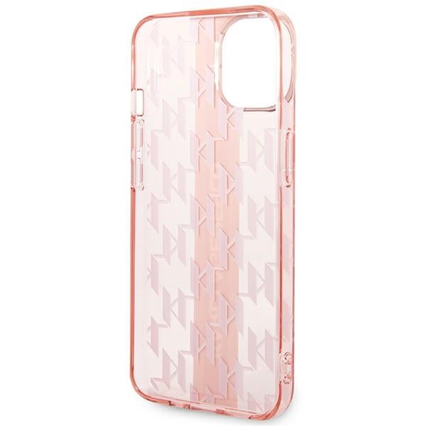 Karl Lagerfeld iPhone 14 - Mono Vertical Stripe Σκληρή Θήκη με Πλαίσιο Σιλικόνης - Pink - KLHCP14SHKLSPCP
