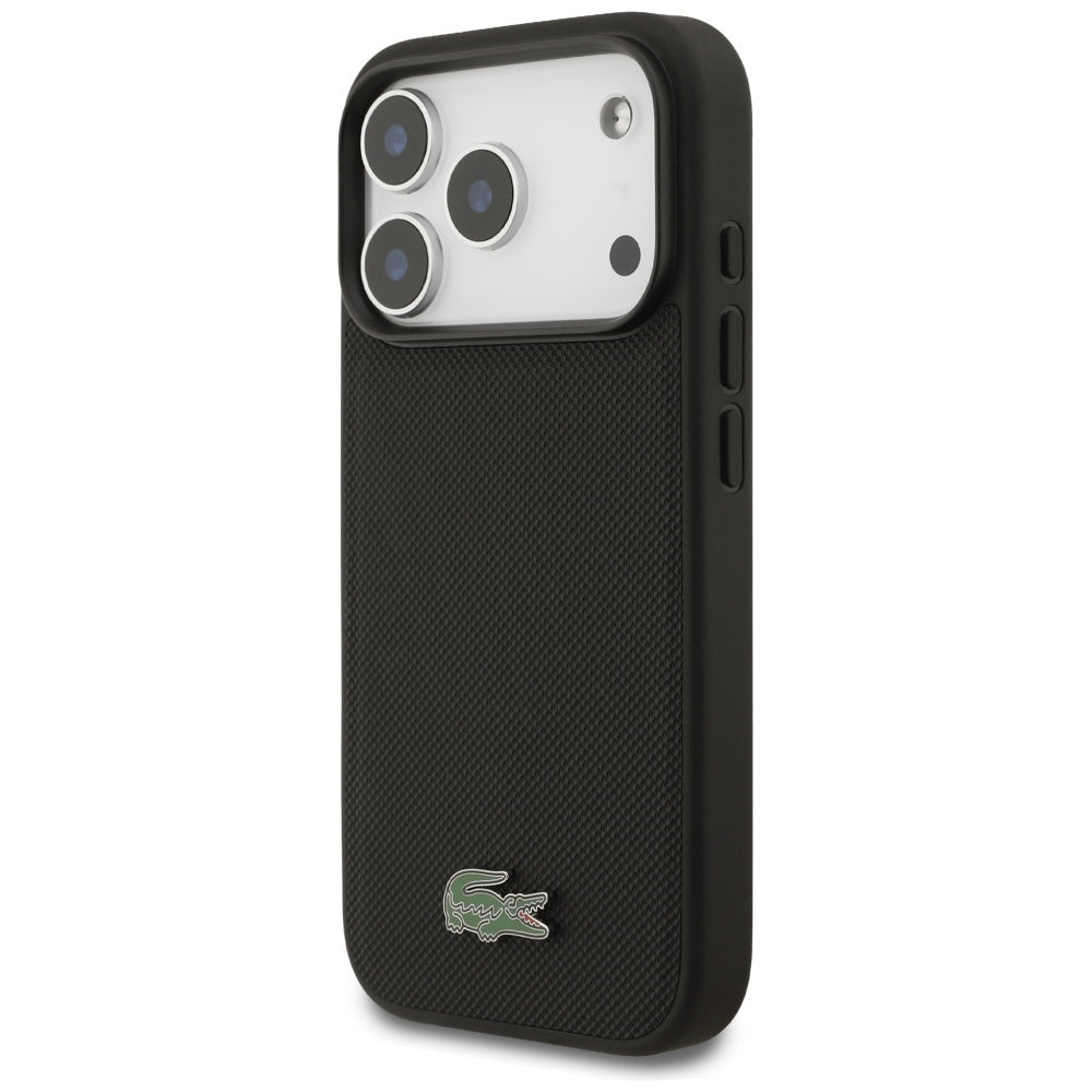 Lacoste iPhone 17 Pro - Petit Pique Lacquer Logo MagSafe - Σκληρή Θήκη με Πλαίσιο Σιλικόνης - Black