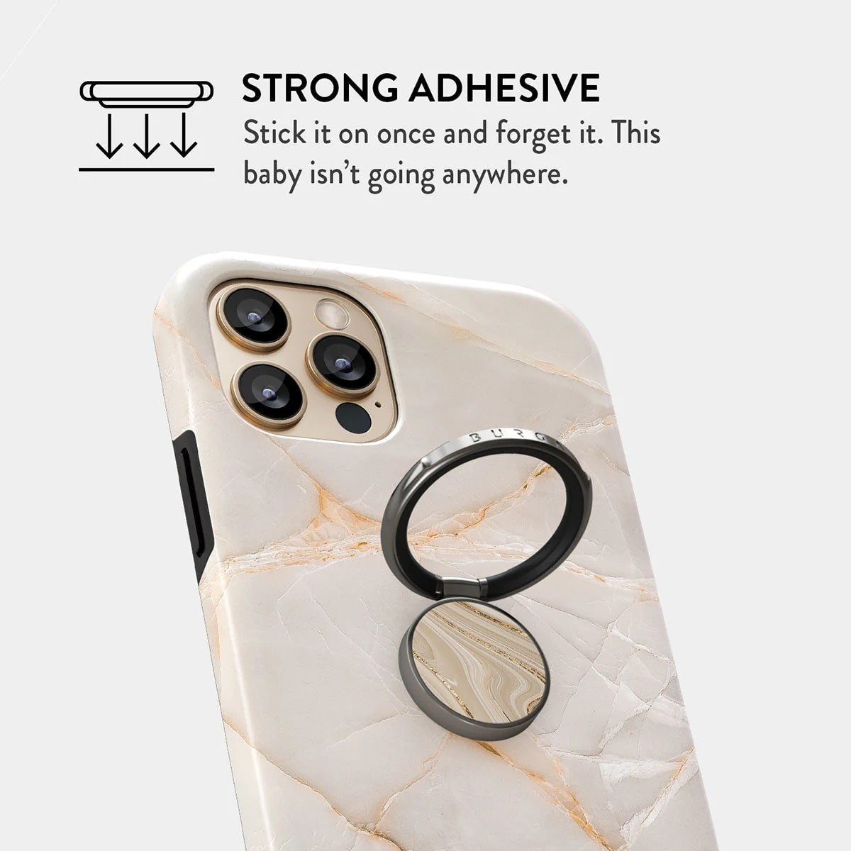 Burga Ring Holder - Δαχτυλίδι Συγκράτησης Κινητού - Βάση Στήριξης - Gunmetal - Full Glam