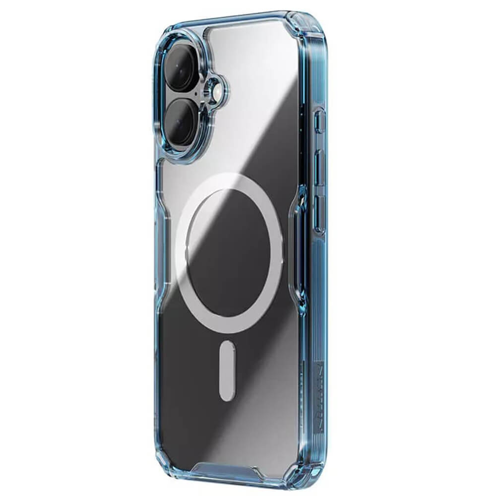 Nillkin iPhone 16 Nature Pro Magnetic - Σκληρή Θήκη με Πλαίσιο Σιλικόνης και MagSafe - Διάφανη / Blue