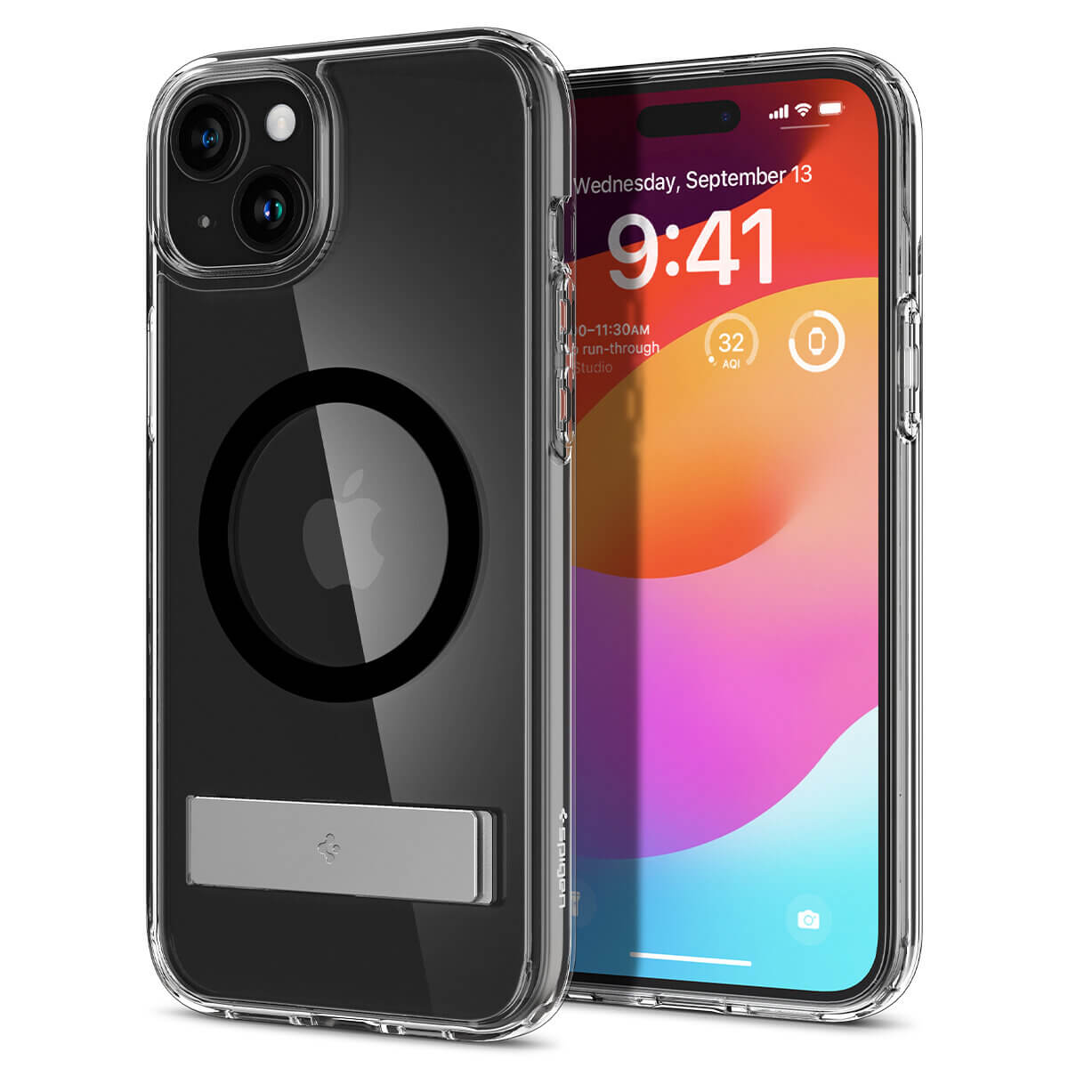 Spigen iPhone 15 Ultra Hybrid S MagSafe Σκληρή Θήκη με Πλαίσιο Σιλικόνης και Stand - Black