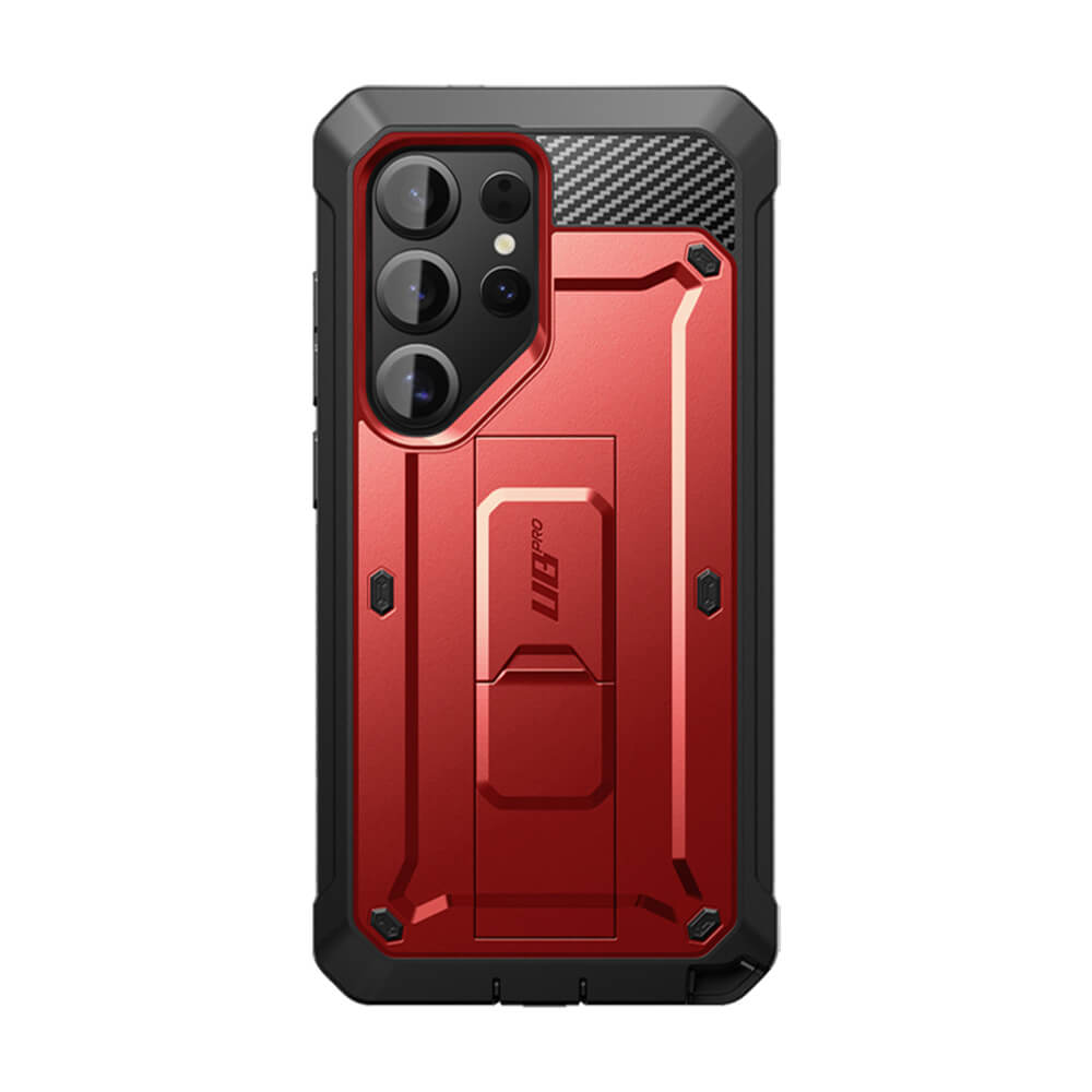 Supcase Samsung Galaxy S25 Ultra Unicorn Beetle Pro Σκληρή Θήκη με Προστασία Οθόνης και Stand - Metallic Red