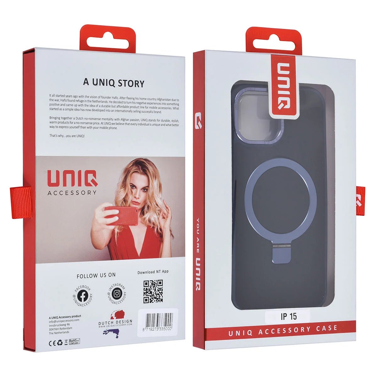 Tuniq iPhone 15 - MagSafe Σκληρή Θήκη με Δαχτυλίδι Συγκράτησης - Grey