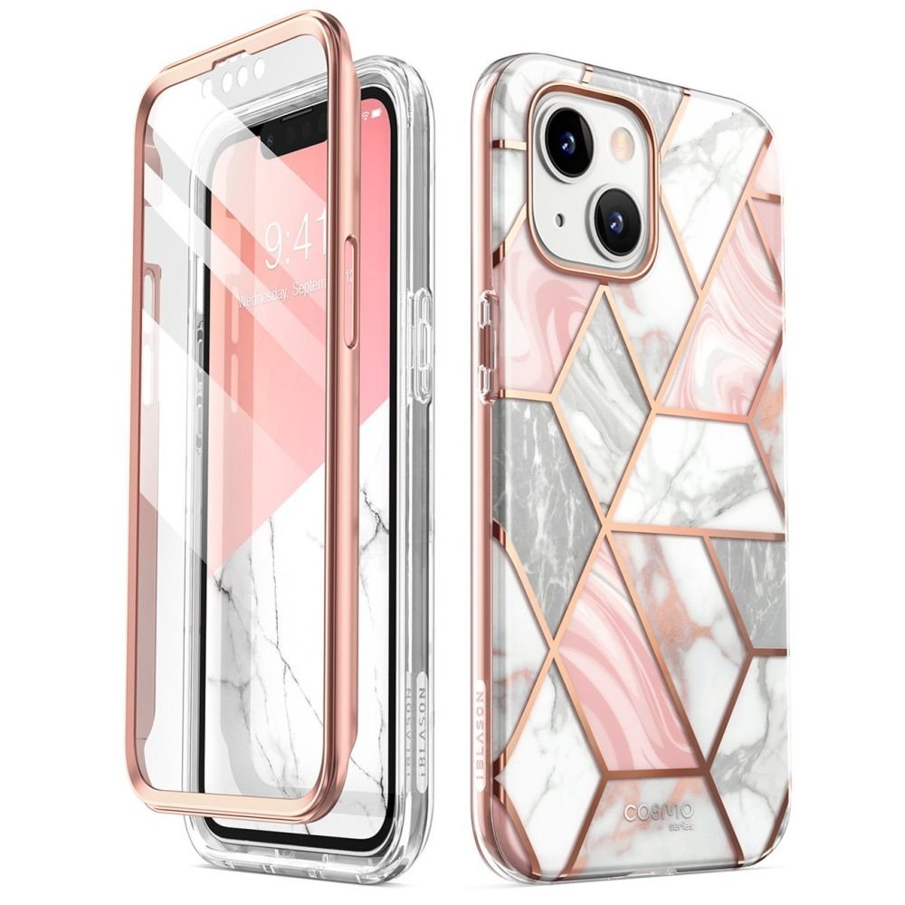 i - Blason iPhone 14 Plus Cosmo Σκληρή Θήκη με Πλαίσιο Σιλικόνης και Προστασία Οθόνης - Marble
