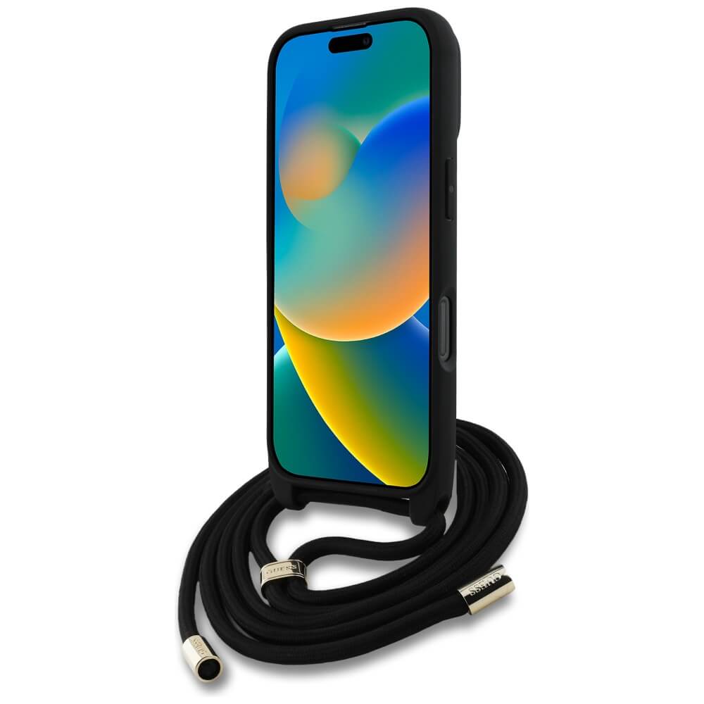 Guess iPhone 16 Pro Max - 4G Big Logo Cord Stap Crossbody - Θήκη με Επένδυση Συνθετικού Δέρματος και Λουράκι - Brown - GUHCP16XP4GMGCRW