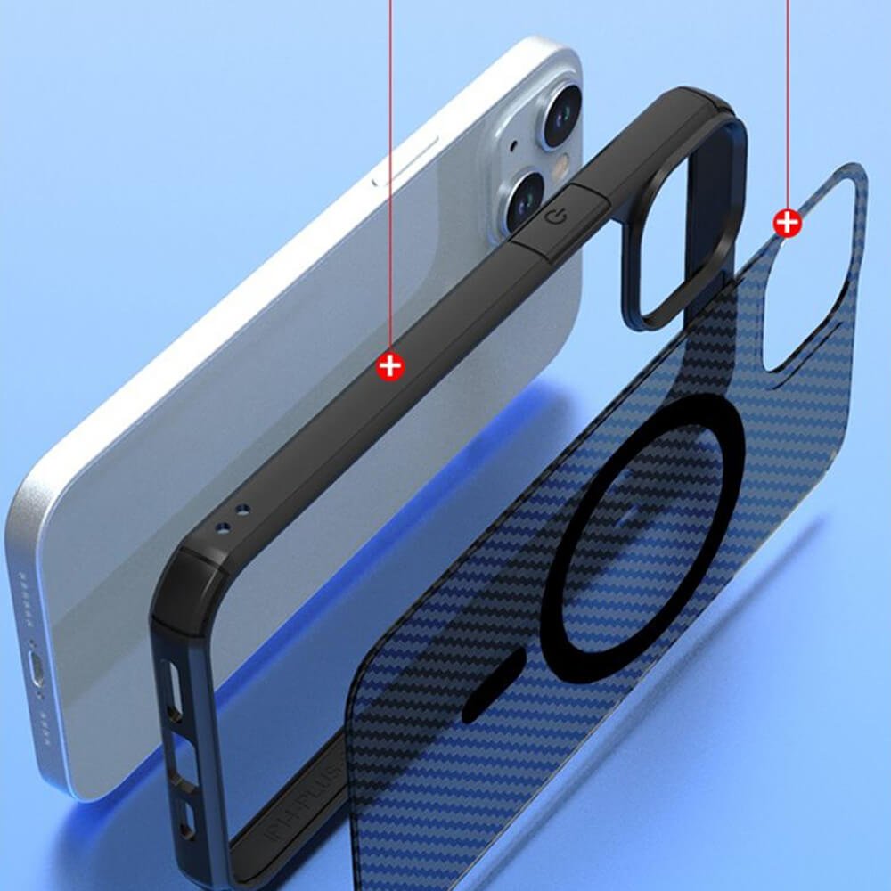 Techsuit iPhone 15 Plus - CarbonFuse MagSafe - Σκληρή Θήκη - Black
