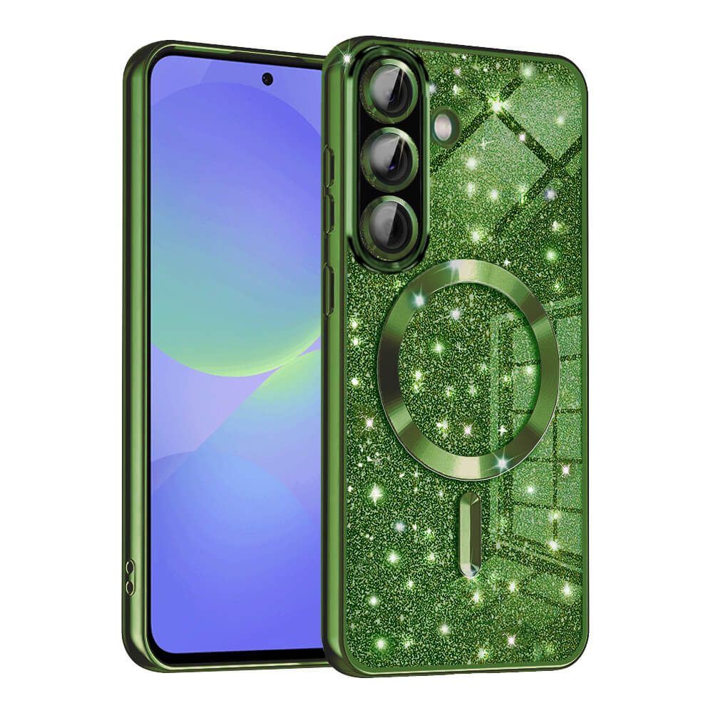 Techsuit Samsung Galaxy A36 5G / A56 5G - Luxury Glitter MagSafe - Θήκη Σιλικόνης - Deep Green