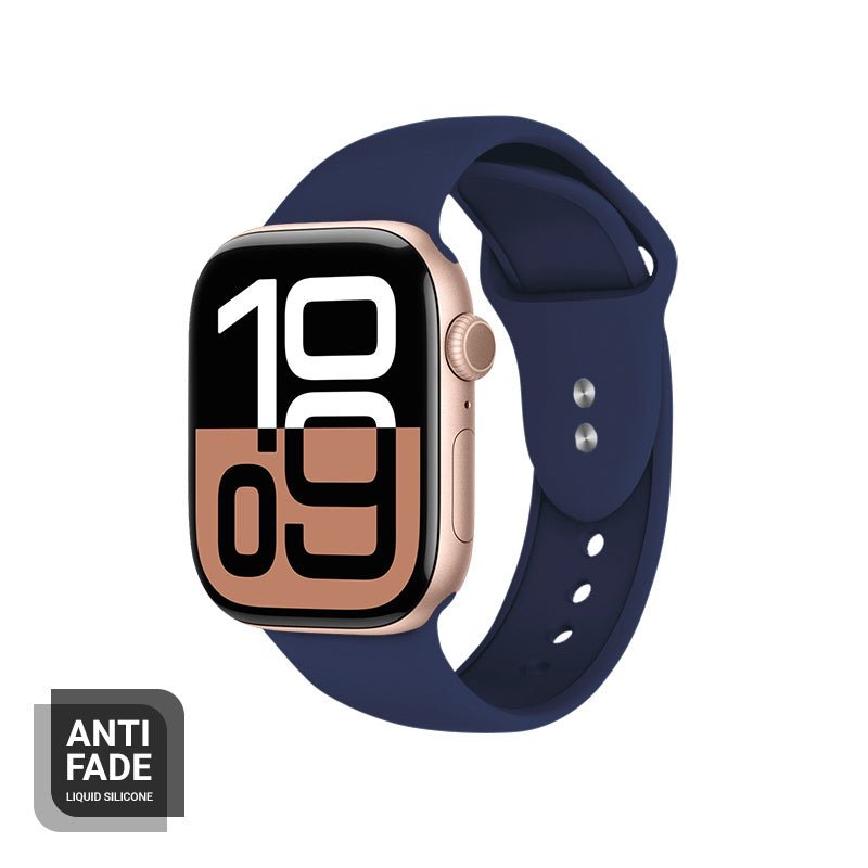 Crong Λουράκι Apple Watch 4/5/6/7/8/9/10/11 - SE (1/2/3) - ULTRA (1/2/3) - 44/45/46/49mm Σιλικόνης - Liquid Strap - Navy Blue