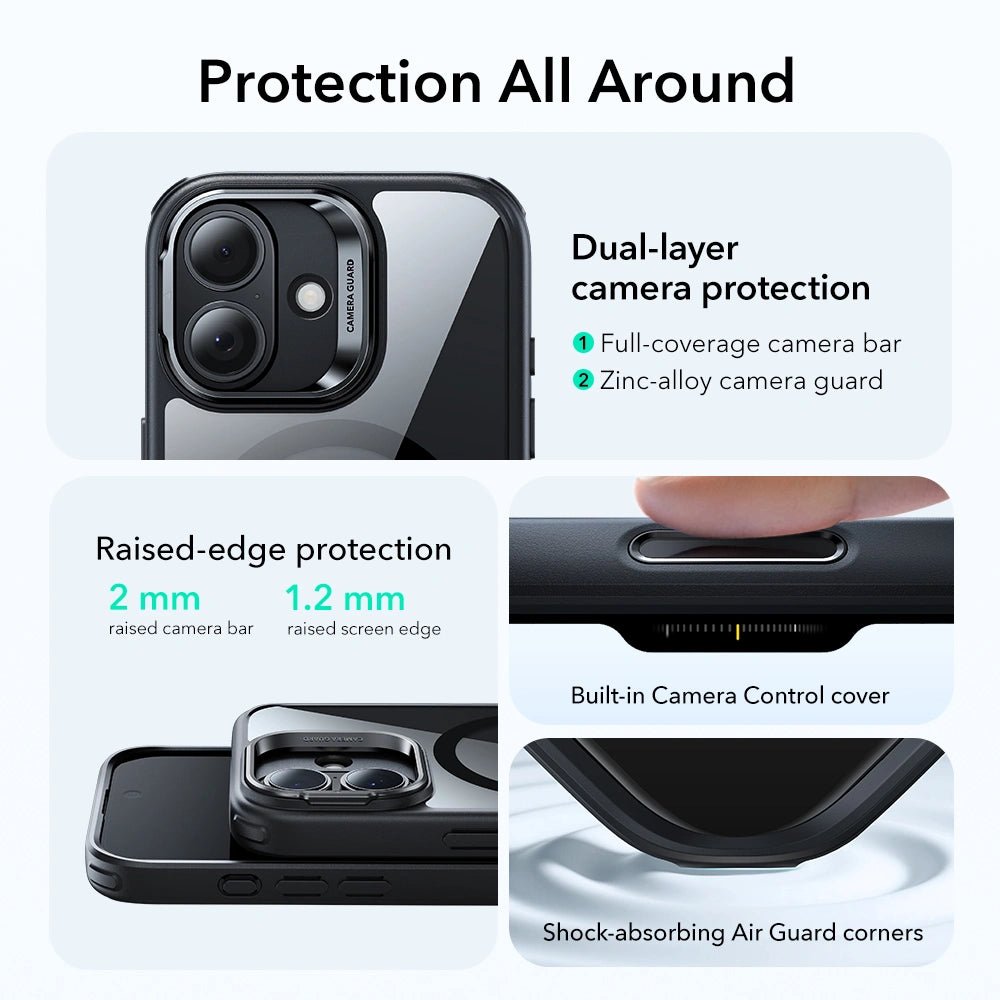 ESR iPhone 17 - Classic Hybrid Kickstand MagSafe - Σκληρή Θήκη με Πλαίσιο Σιλικόνης και MagSafe - Διάφανη / Black