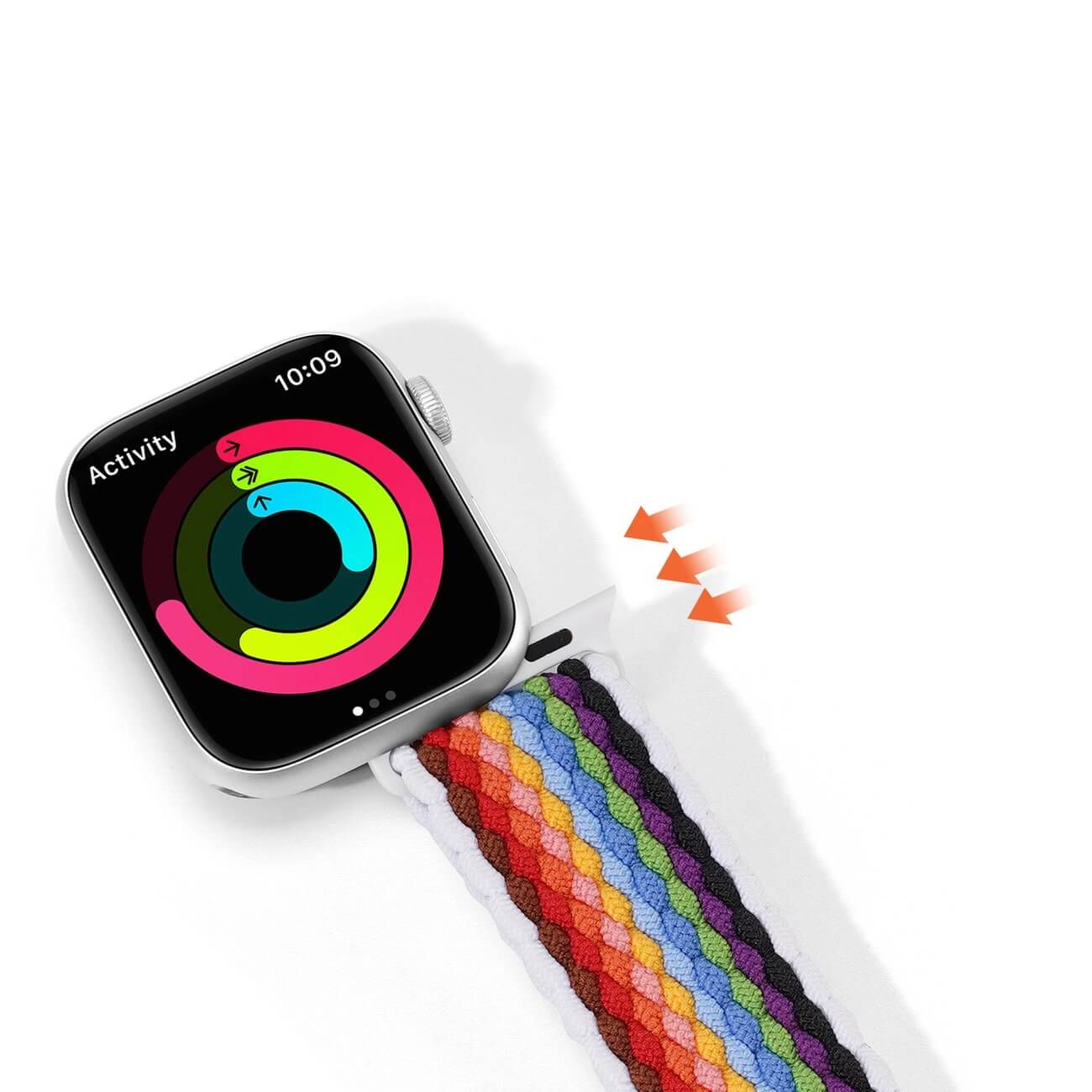 Dux Ducis Λουράκι Apple Watch 2/3/4/5/6/7/8/9/10/11 - SE (1/2/3) - 38/40/41/42mm Braided Band Mixture II Version από Νάιλον - Pale Stripes - Multicolor