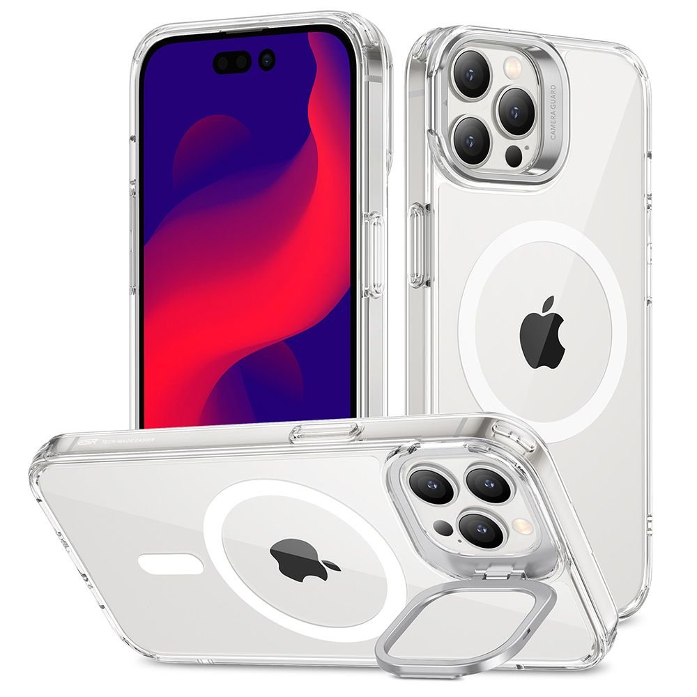 ESR iPhone 14 Pro Classic Kickstand Halolock MagSafe Σκληρή Θήκη με Πλαίσιο Σιλικόνης και Stand - Διάφανη