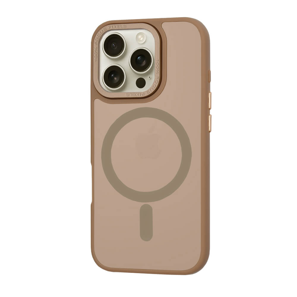 Techsuit iPhone 16 Pro Max - HaloFrost Series MagSafe - Σκληρή Θήκη με Πλαίσιο Σιλικόνης - Sandstone Brown