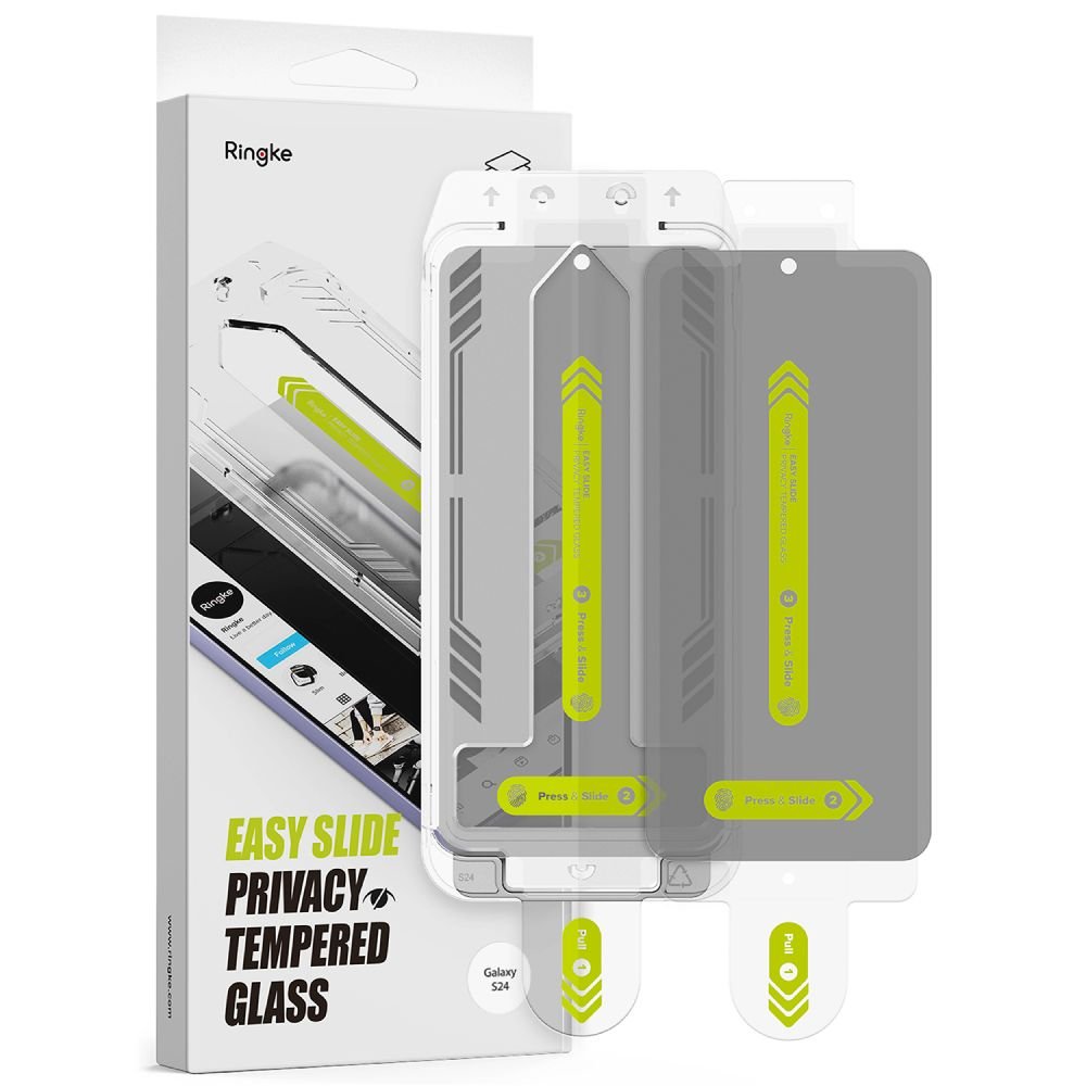 Ringke Samsung Galaxy S24 Easy Slide 2.5D 9H Privacy Αντιχαρακτικό Γυαλί Οθόνης - 2 Τεμάχια - Privacy