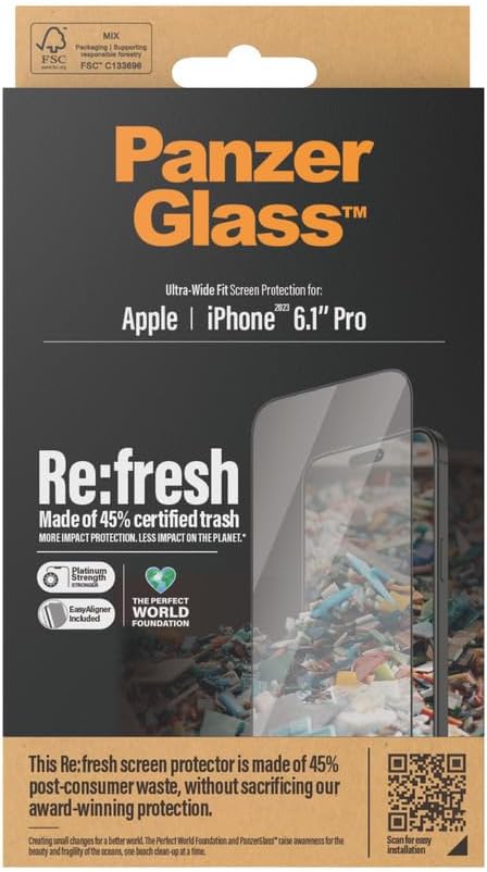 PanzerGlass iPhone 15 Pro Refresh Ultra - Wide Fit Easy Aligner Full Screen Αντιχαρακτικό Γυαλί Οθόνης - Black