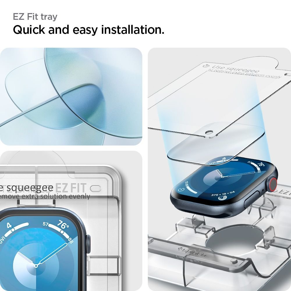 Spigen Προστασία Οθόνης Apple Watch 10/11 - 42mm - Elite Shield EZ Fit Αντιχαρακτικό Γυαλί Οθόνης - 2 Τεμάχια - Διάφανα