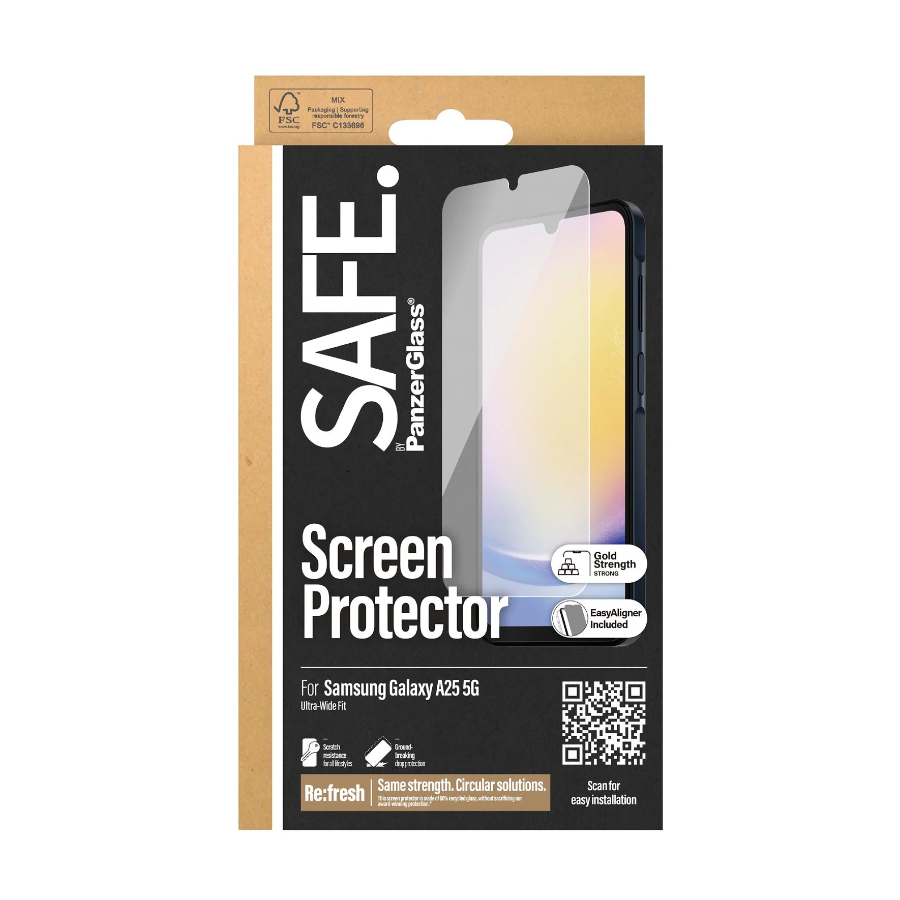 Safe by PanzerGlass Samsung Galaxy A25 5G - Ultra - Wide Fit W. EasyAligner Case Friendly Full Screen Αντιχαρακτικό Γυαλί Οθόνης - Διάφανο - SAFE95680