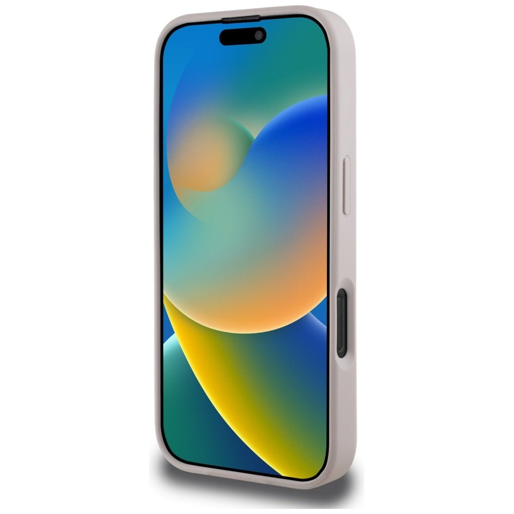 Guess iPhone 16 Pro - 4G Circle Classic Logo - MagSafe Θήκη με Επένδυση Συνθετικού Δέρματος - Pink - GUHMP16LP4PGRSGP