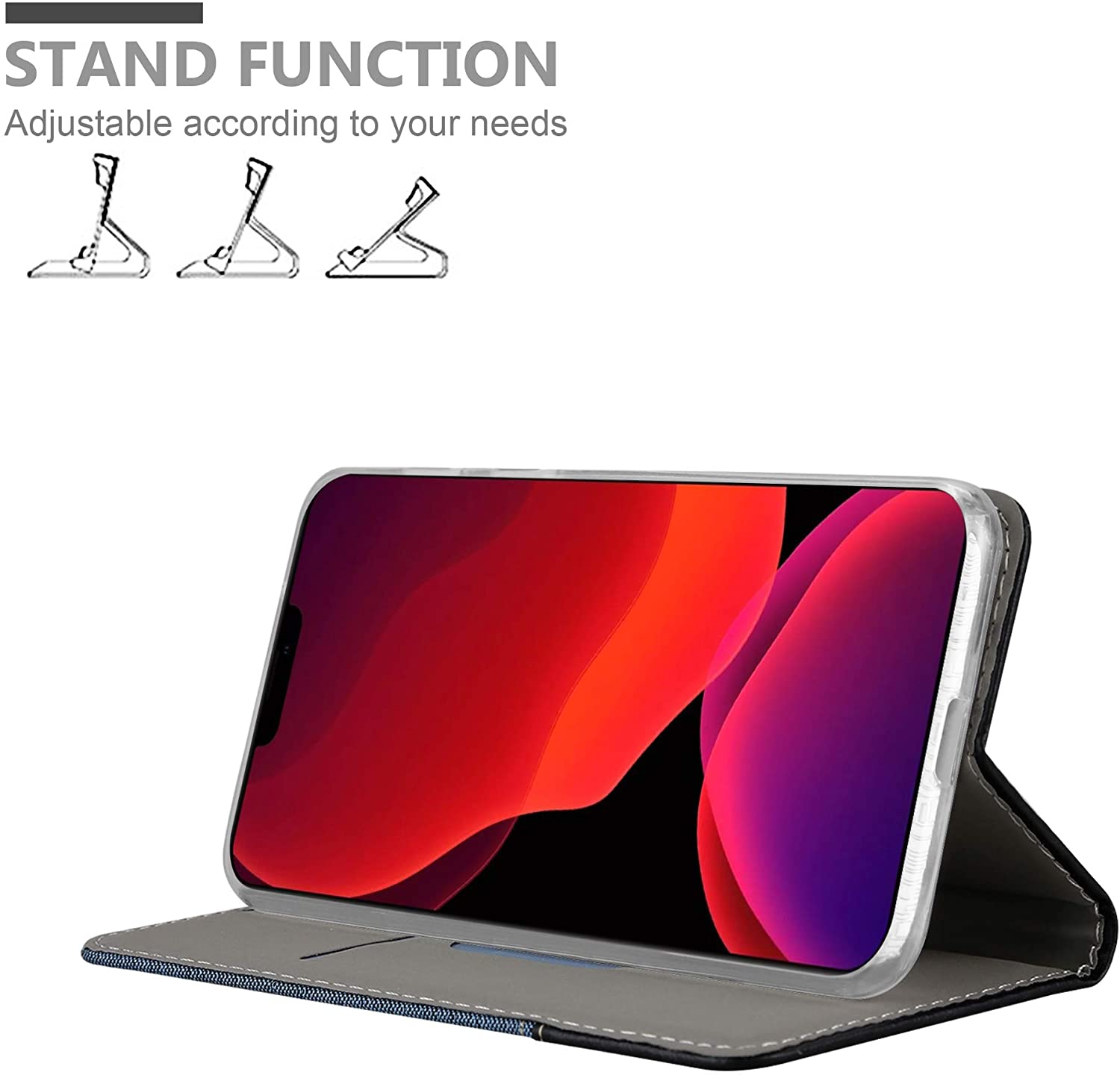 Cadorabo iPhone 12 Pro Max Θήκη Βιβλίο Stand - Dark Blue - Black