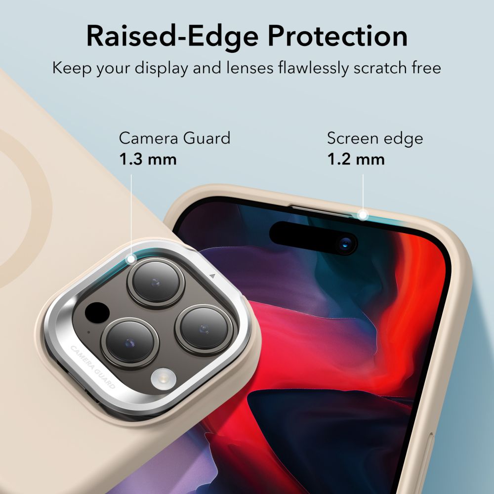ESR iPhone 15 Pro Max Cloud Kickstand Halolock MagSafe Σκληρή Θήκη με Πλαίσιο Σιλικόνης και Stand - Beige
